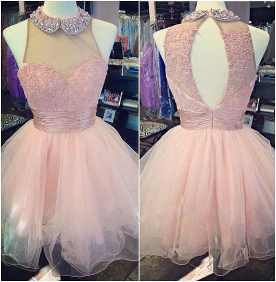 pink Homecoming dress,short prom Dress ...